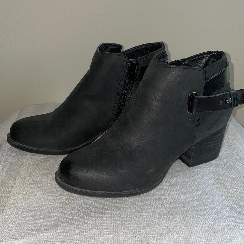 Black Suede Zip Up Bootie